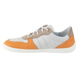 Barfuß Lederschuhe Olivier 1773pol - Leichte minimalistische Grau mit orangefarbenen Turnschuhen 2