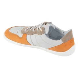 Barfuß Lederschuhe Olivier 1773pol - Leichte minimalistische Grau mit orangefarbenen Turnschuhen 5