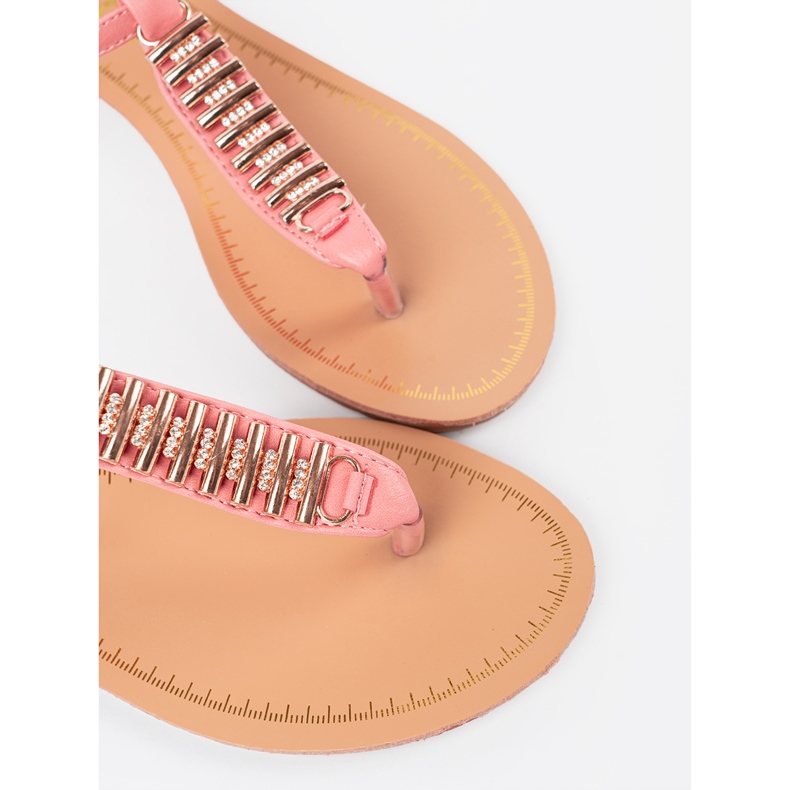 Shelvt Rosa Sandalen mit goldenen Dekorationen 1