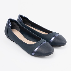 Shelvt Marine Blue Ballerinas 2