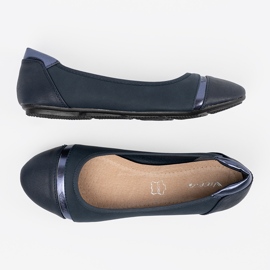 Shelvt Marine Blue Ballerinas 4