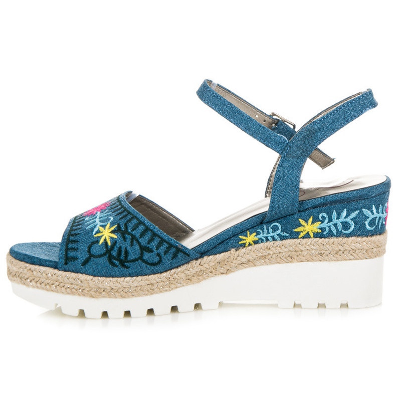 Kylie Bestickte Espadrilles-Sandalen blau 2
