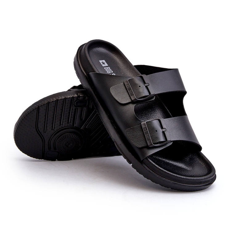 Leichte Herren-Flip-Flops mit Schnallen Big Star NN174597 Schwarz 4