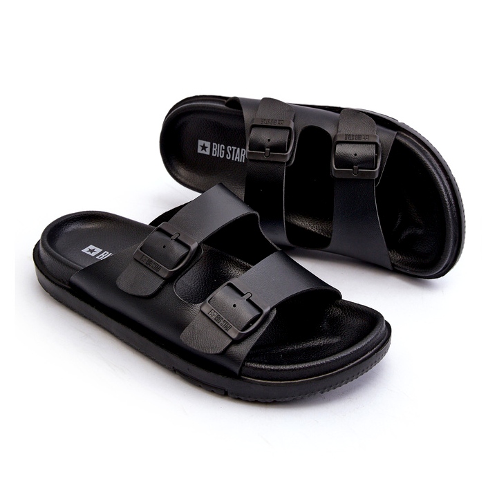 Leichte Herren-Flip-Flops mit Schnallen Big Star NN174597 Schwarz 3