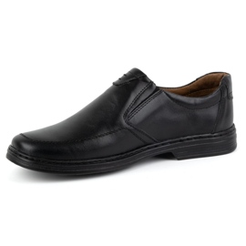 KOMODO Herrenschuhe aus natürlichen Leder-Slip-on 854K Schwarz 1