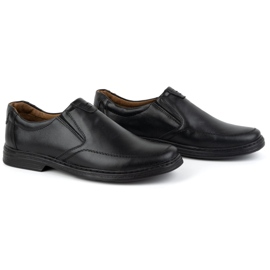 KOMODO Herrenschuhe aus natürlichen Leder-Slip-on 854K Schwarz 2
