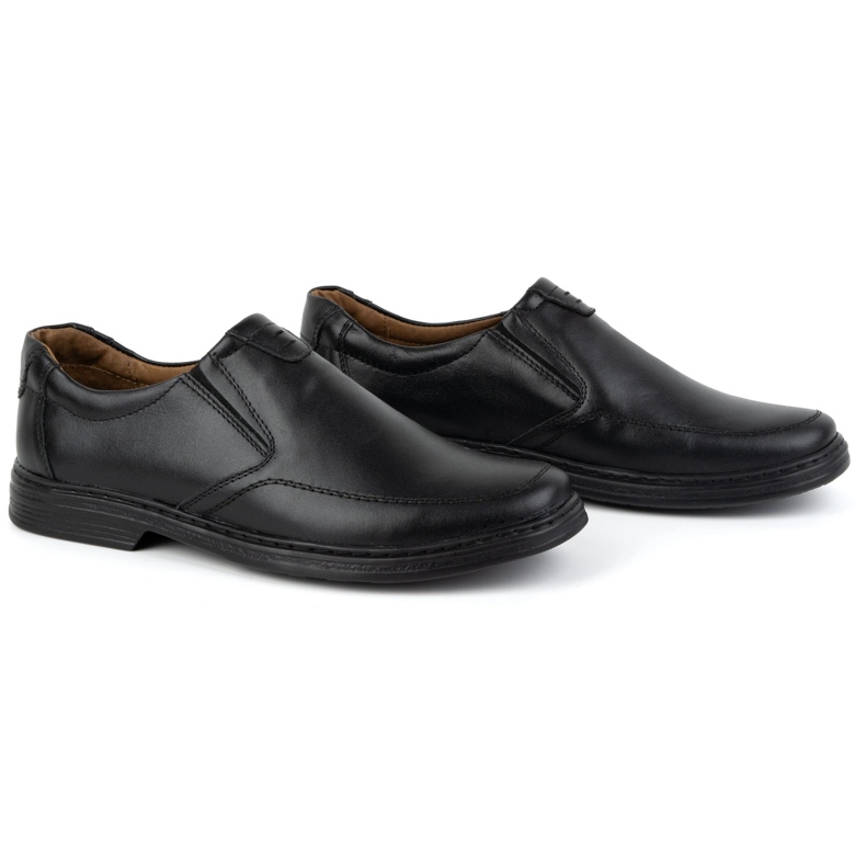 KOMODO Herrenschuhe aus natürlichen Leder-Slip-on 854K Schwarz 2