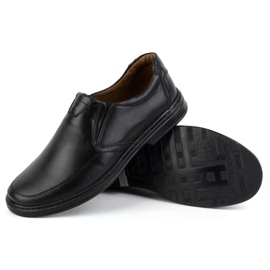 KOMODO Herrenschuhe aus natürlichen Leder-Slip-on 854K Schwarz 3