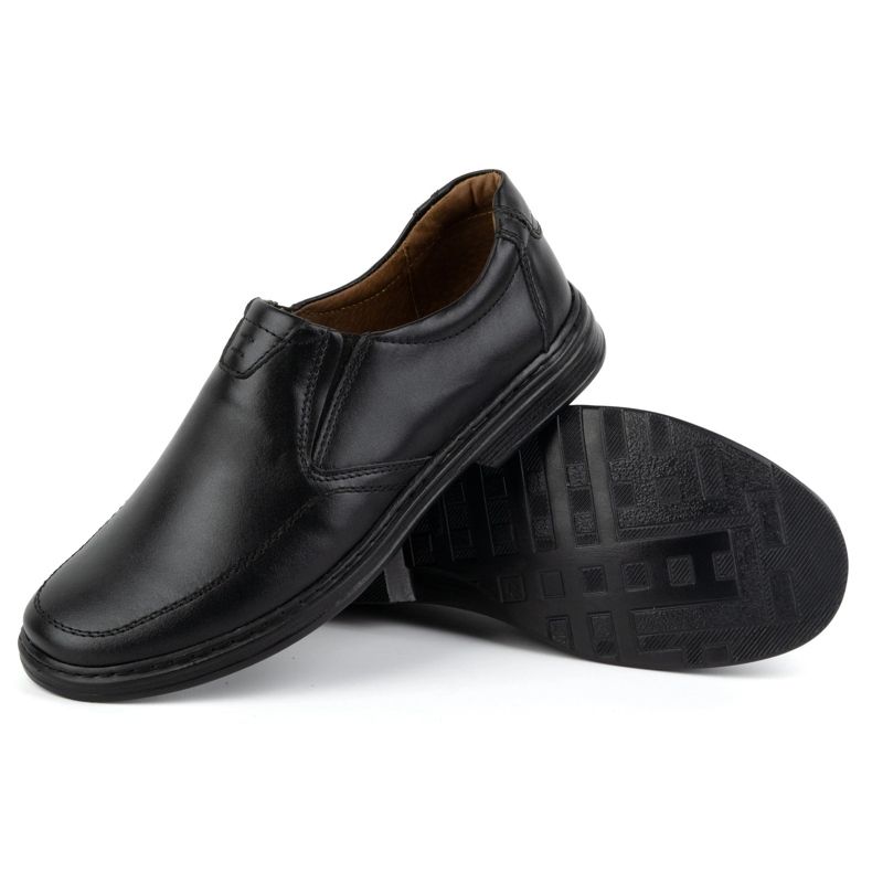 KOMODO Herrenschuhe aus natürlichen Leder-Slip-on 854K Schwarz 3