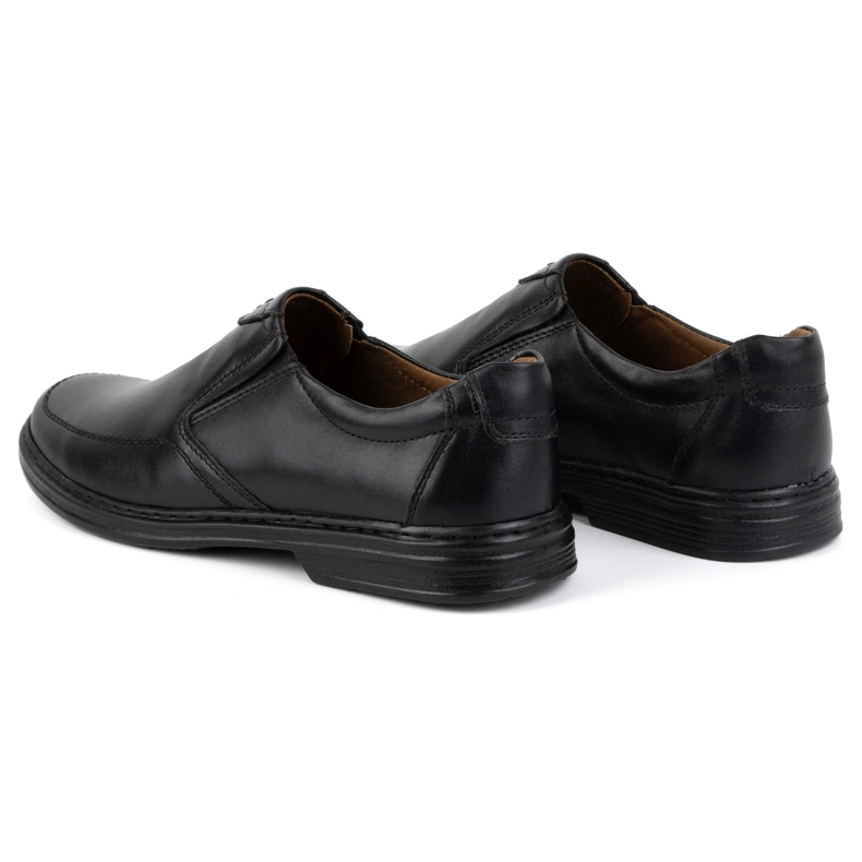KOMODO Herrenschuhe aus natürlichen Leder-Slip-on 854K Schwarz 4