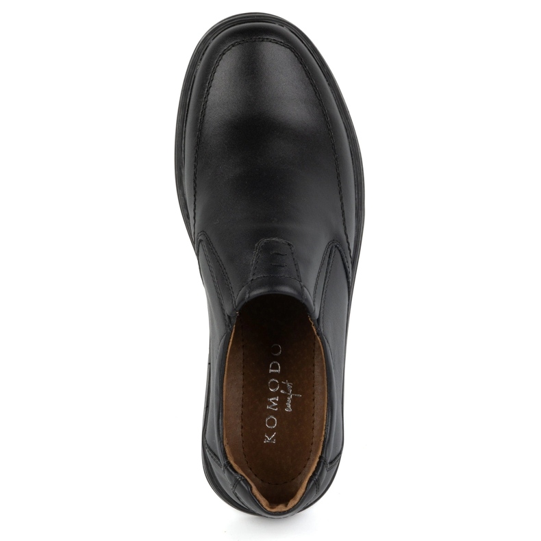 KOMODO Herrenschuhe aus natürlichen Leder-Slip-on 854K Schwarz 6