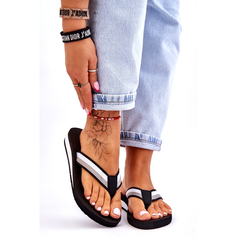 Damen Big Star Plateau Flip Flops LL274781 Schwarz 1