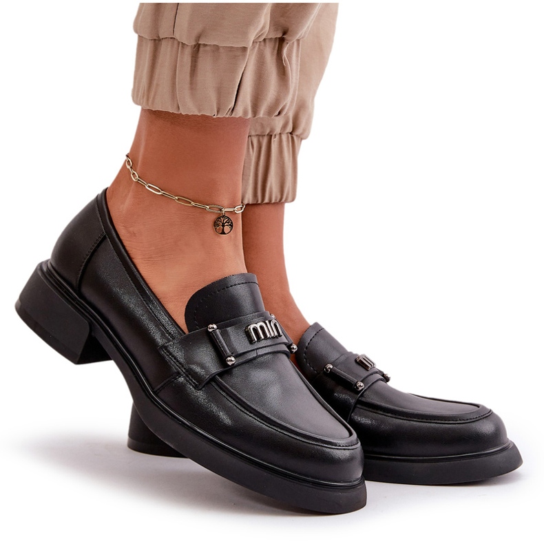 Natural Leder -Ladungsstoffe schwarzer Vinceza 91114 mit einer Verzierung 5