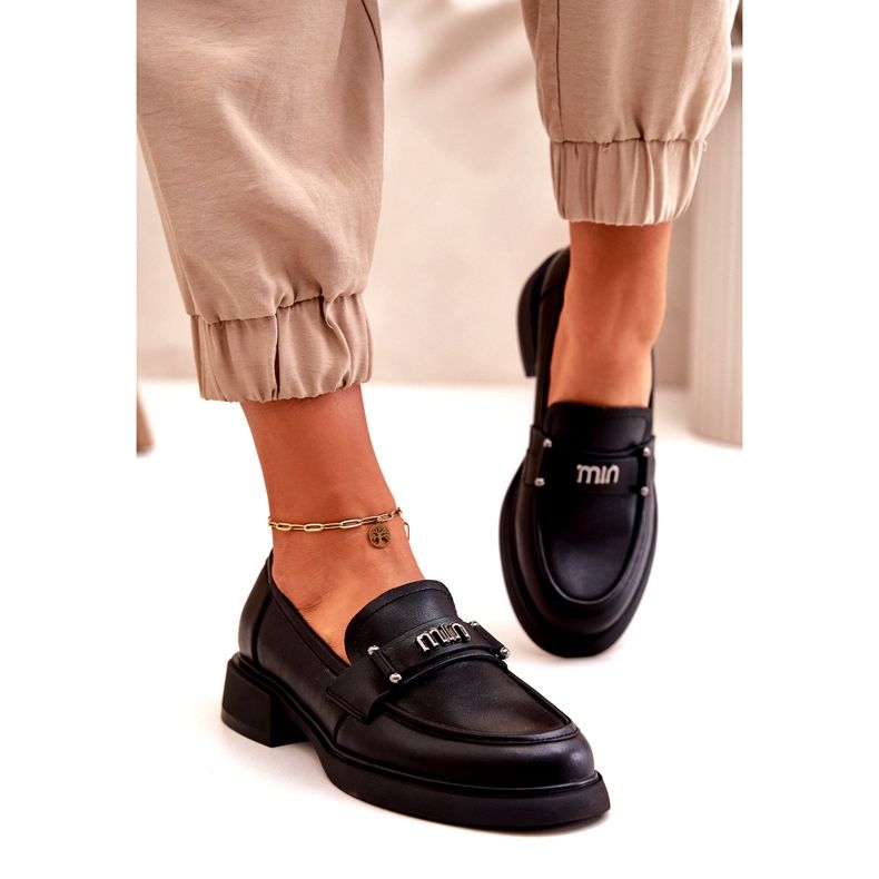 Natural Leder -Ladungsstoffe schwarzer Vinceza 91114 mit einer Verzierung 2