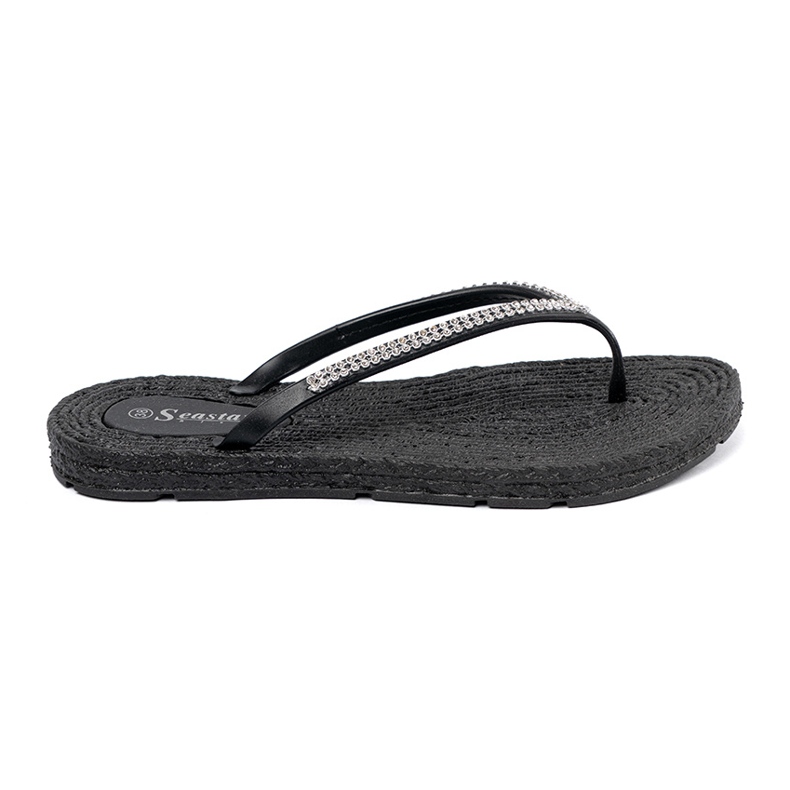 Seastar Schwarze Flip -Flops mit Zirkonen 2