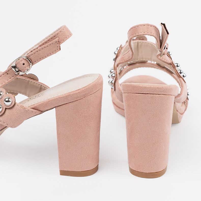 Shelvt Pink High Heels mit Stollen rosa 2