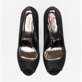 Seastar Schwarze Glitzerpumpen mit nackten Fingern 2