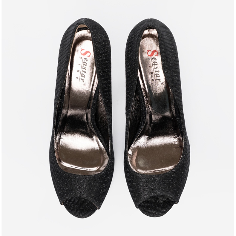 Seastar Schwarze Glitzerpumpen mit nackten Fingern 2