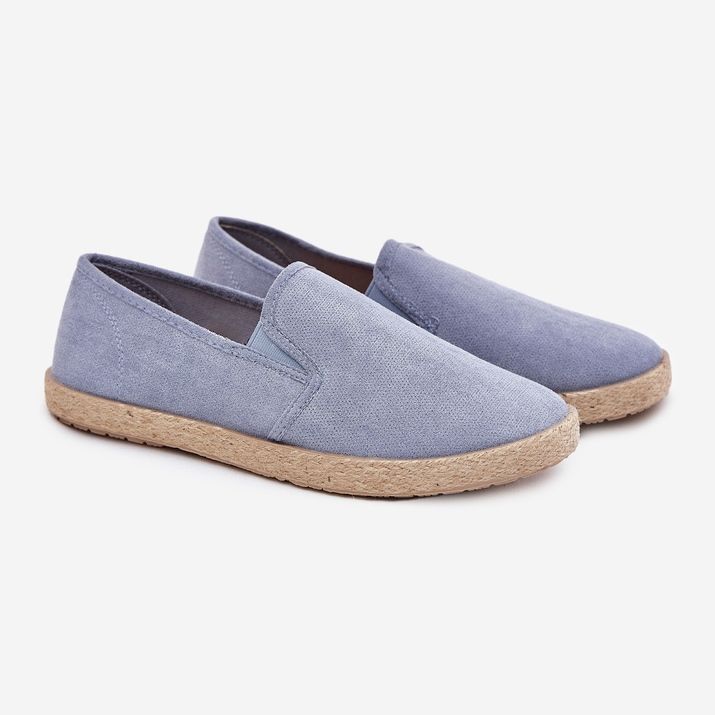 Espadrilles Herren -Turnschuhe mit Öko -Wildlederblau 1