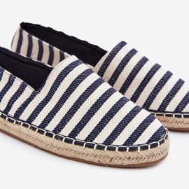 Herren -Espadrilles mit dunkelblau gestreiftem Streifen 2