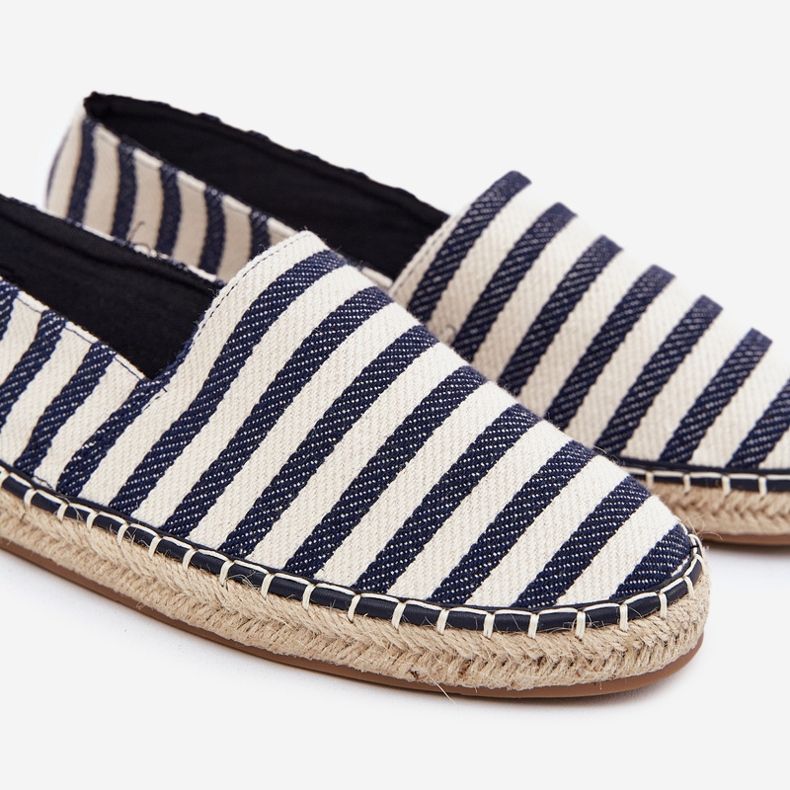 Herren -Espadrilles mit dunkelblau gestreiftem Streifen 2
