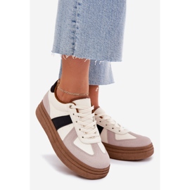 Damen-Plateau-Sneaker, Beige 1