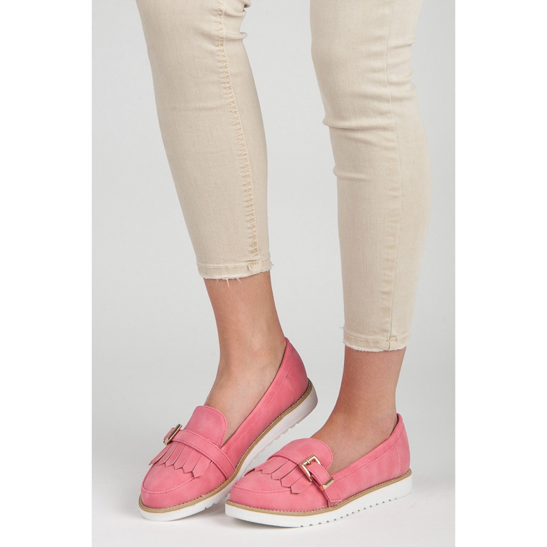 Vices Mokassins mit dekorativer Schnalle rosa 1