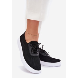 Material schockierte Sportschuhe auf der Plattform Frauen Schwarz 1