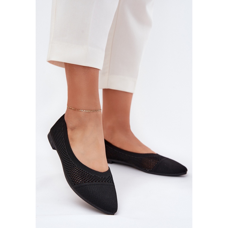 Frauennetz Ballerinas schwarz 2
