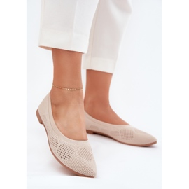 Frauenmaterial Ballerinas Beige 2