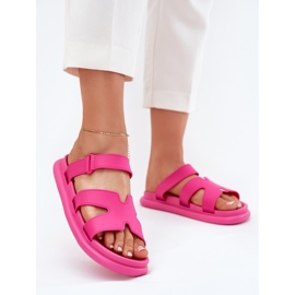 Frauengummi -Flip -Flops mit Fuchsia -Gürtel rosa 2