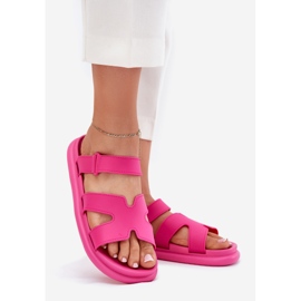 Frauengummi -Flip -Flops mit Fuchsia -Gürtel rosa 1