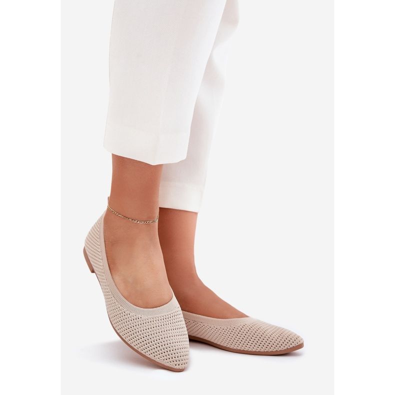 Beige -Mesh Material Ballerinas Beige Ballerinas 1
