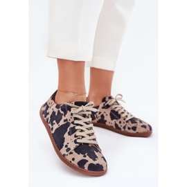 Wildleder-Sneaker für Frauen in Zazoo N1120 Brown-Bege braun 2