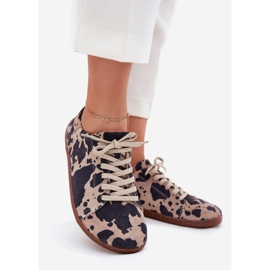 Wildleder-Sneaker für Frauen in Zazoo N1120 Brown-Bege braun 1