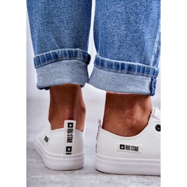 Niedrige Ledersneaker für Damen Big Star KK274010 Weiß 3