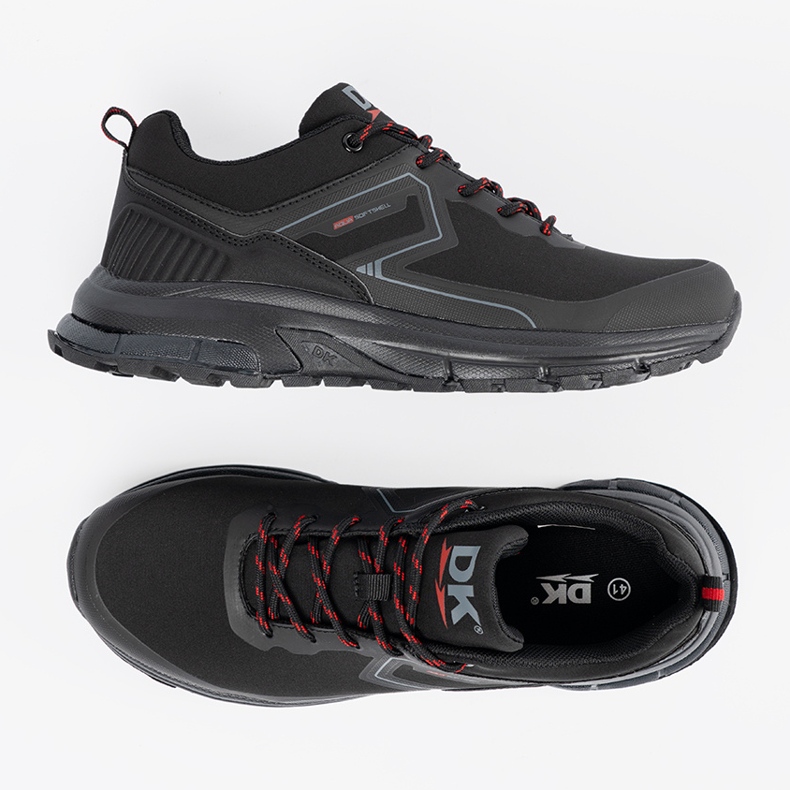 DK Schwarze Männer Sportschuhe mit roten Elementen 1