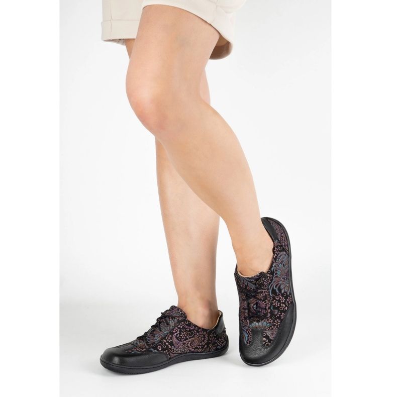 Olivier Barfuß Lederschuhe Thalia Minimalistische Schuhe lila Druckschuhe 2