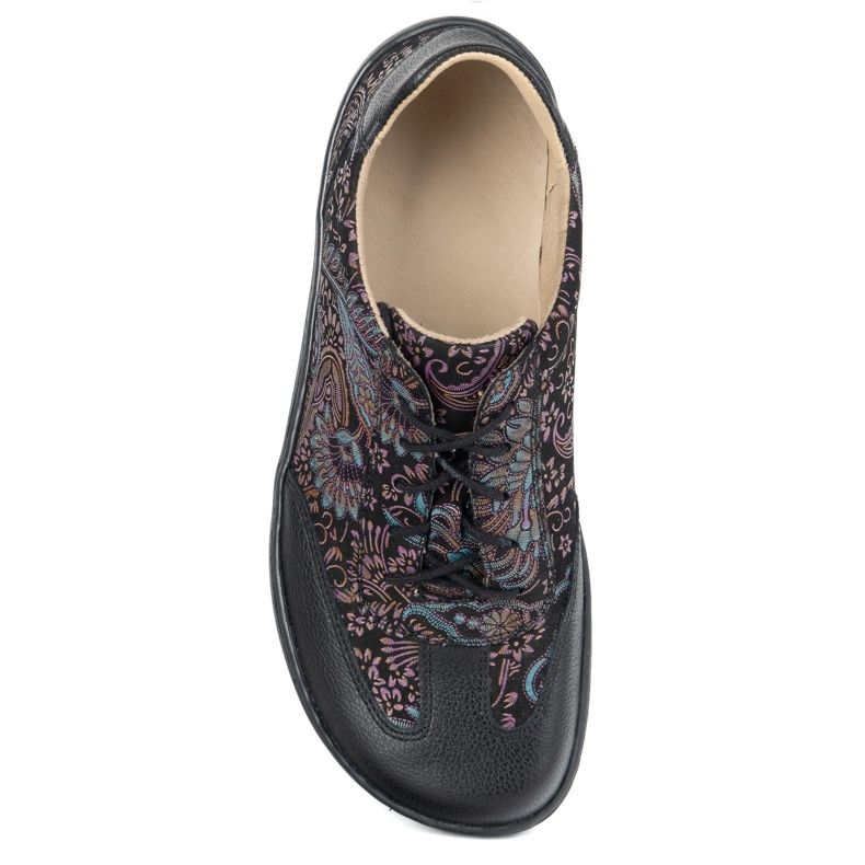 Olivier Barfuß Lederschuhe Thalia Minimalistische Schuhe lila Druckschuhe 1