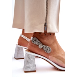 S. BARSKI Elegante Frauenpumpen in MR91292-1 Silber mit Zirkonen silber- 5