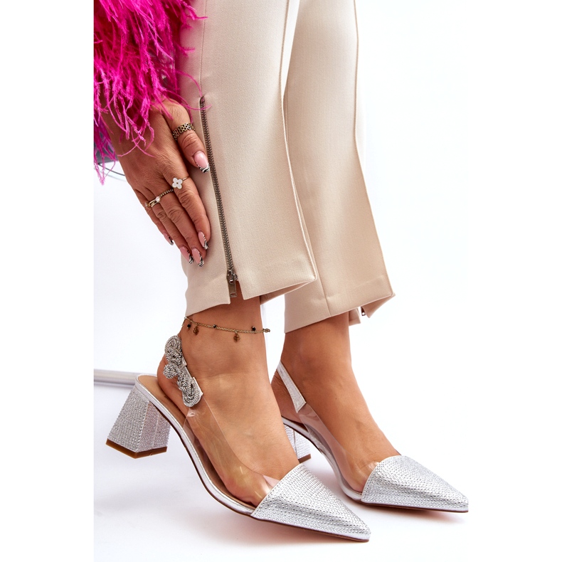 S. BARSKI Elegante Frauenpumpen in MR91292-1 Silber mit Zirkonen silber- 6