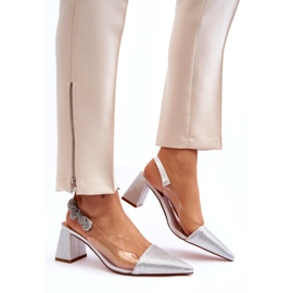 S. BARSKI Elegante Frauenpumpen in MR91292-1 Silber mit Zirkonen silber- 4