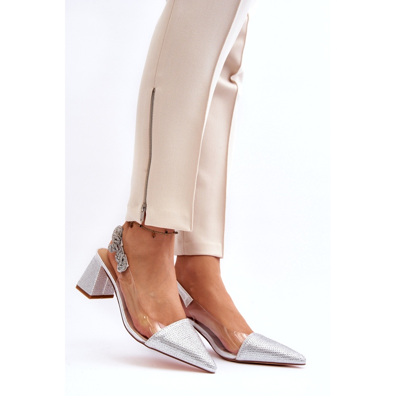 S. BARSKI Elegante Frauenpumpen in MR91292-1 Silber mit Zirkonen silber- 2