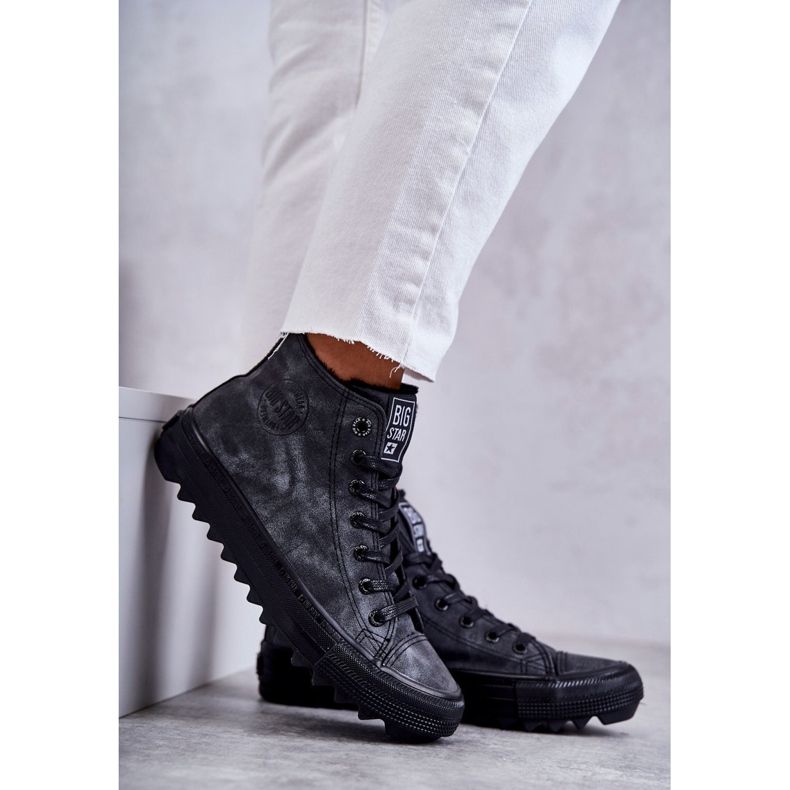 Big Star Big Stern von Frauen isoliert schwarz GG274069 Sneakers grau 4