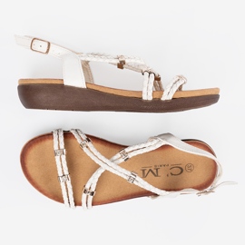 Shelvt Weiße Boho Frauensandalen 1