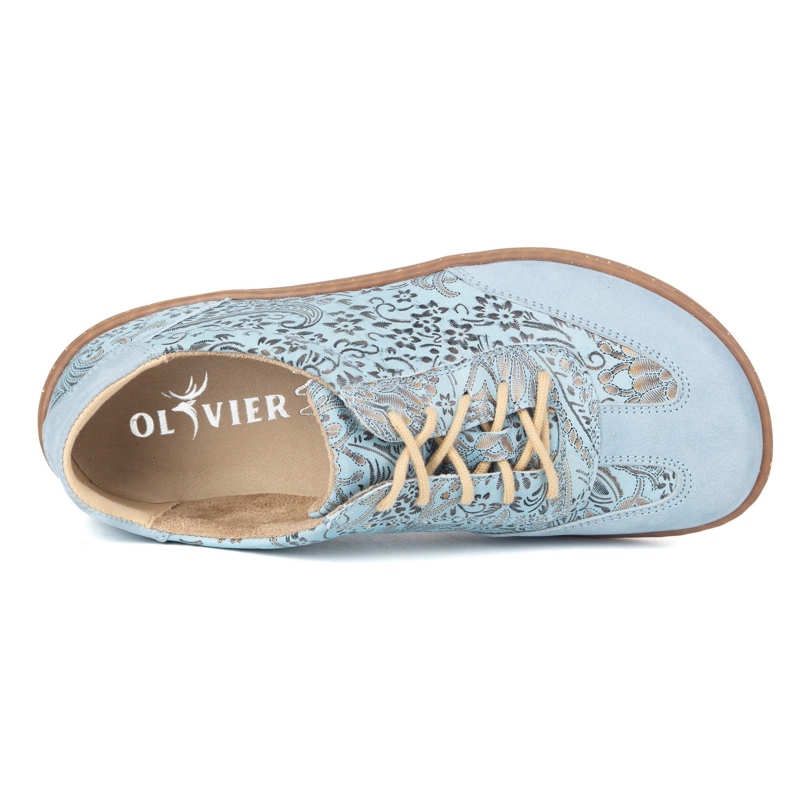 Olivier Barfuß Frauenleder minimalistischer Schuhe 1287 Blau 1