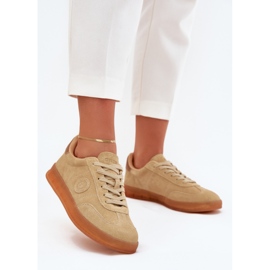 Frauen Wildleder-Sneaker Big Star RR274849 Hi-polish Beige System 2