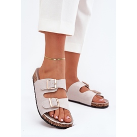 Boto Frauenflip -Flops mit goldenen Klemmen und grauen Luner -Nähten 2