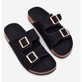Boto Frauenflip -Flops mit goldenen Klemmen und schwarzen Luner -Nähten 2