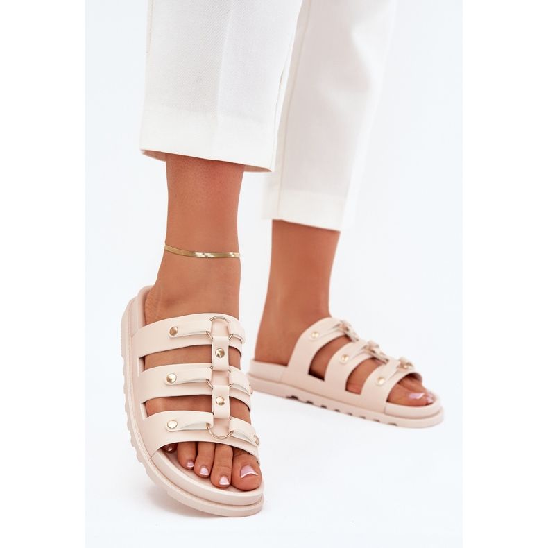 Boto Frauenflip flops mit Streifen leichter Beige Pasiriela 2